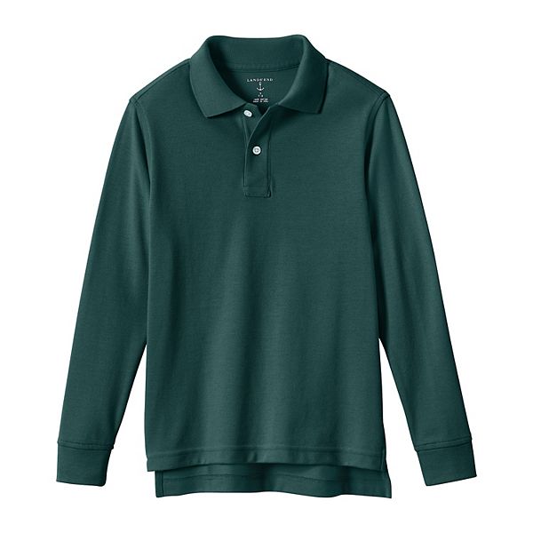 Kids 4-20 Lands' End School Uniform Long Sleeve Mesh Polo Shirt