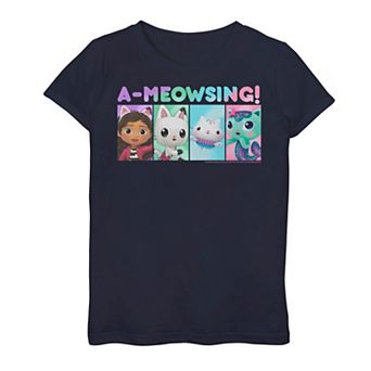 Girls 7-16 Gabby's Dollhouse "A-Meowsing!" Group Graphic Tee