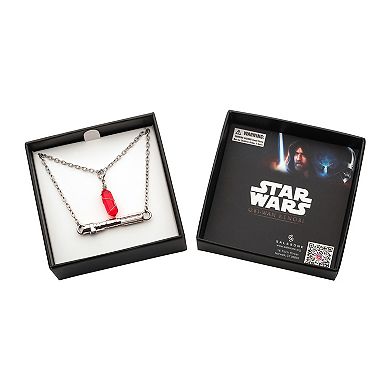 Star Wars 3D Darth Vader's Lightsaber Handle & Simulated Red Crystal Pendant Necklace Set