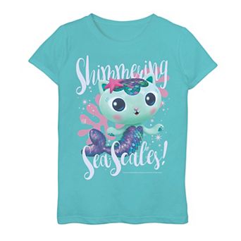 Girls 7-16 Gabby's Dollhouse Mercat "Shimmering Sea Scales" Graphic Tee