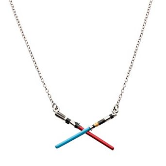Star Wars Obi-Wan Kenobi & Darth Vader Crossed Light Saber Necklace