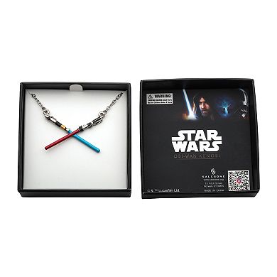 Star Wars Obi-Wan Kenobi & Darth Vader Crossed Light Saber Necklace