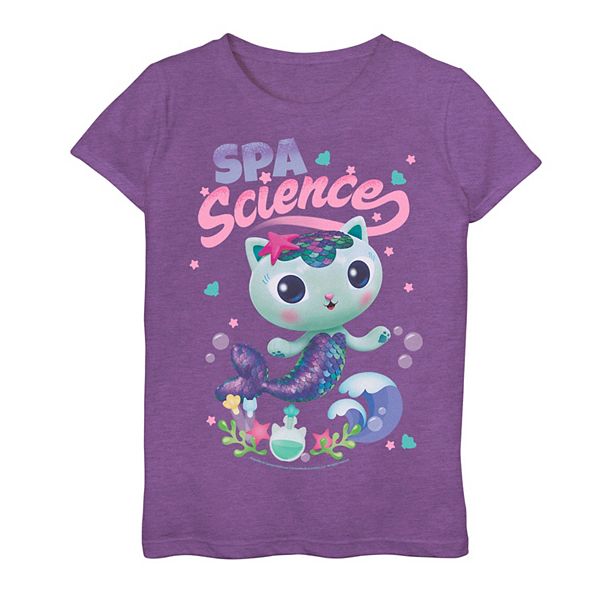 Girls 716 Gabby's Dollhouse Mercat Spa Science Graphic Tee