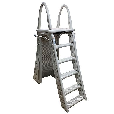 Confer Plastics Roll-guard Adjustable A-frame Pool Safety Ladder, Warm Gray