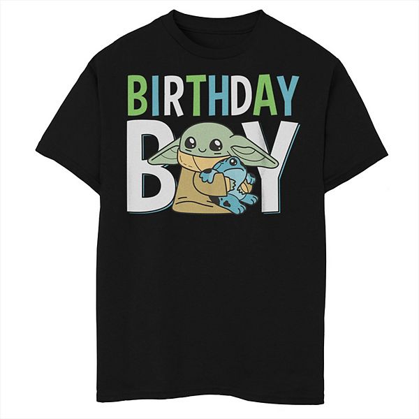 Boys 8-20 The Mandalorian Birthday Boy Grogu With Frog Graphic Tee