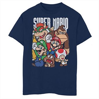 Boys 8-20 Nintendo Donkey Kong Luigi Mario Bowser Toad Koopa Troopa Graphic Tee