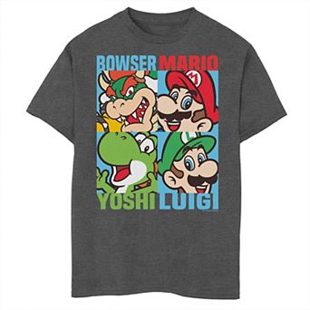 Boys 8-20 Nintendo Donkey Kong Luigi Mario Bowser Panel Figures Graphic Tee