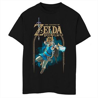 Boys 8-20 Nintendo Zelda Breath Of The Wild Link Arch Shot Logo Fleece Graphic Tee