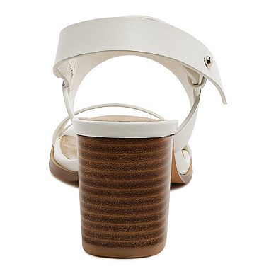 Rag & Co Gertrude Women's Leather Block Heel Sandals