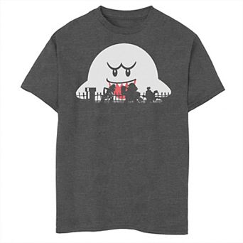 Boys 8-20 Super Mario Boo Trick Or Treat Halloween Silhouette Graphic Tee