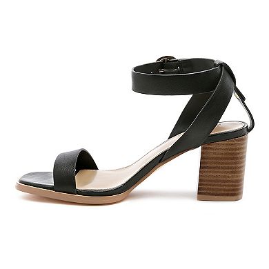 Rag & Co Dolph Block Heeled Women's Leather Dress Sandals