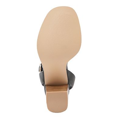 Rag & Co Dolph Block Heeled Women's Leather Dress Sandals