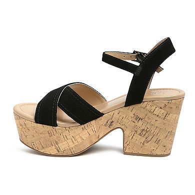 Rag & Co Ulla Women's Suede Platform Sandals