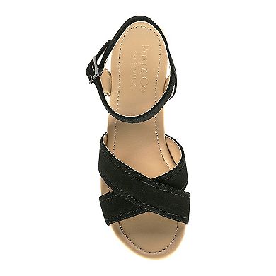 Rag & Co Ulla Women's Suede Platform Sandals