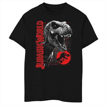 Boys 8-20 Jurassic World T-Rex Grid Background Logo Graphic Tee