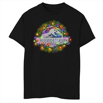 Boys 8-20 Jurassic World Christmas Wreath Logo Graphic Tee