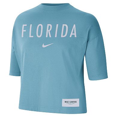 Women's Nike Blue Florida Gators Earth Tones Washed Boxy T-Shirt