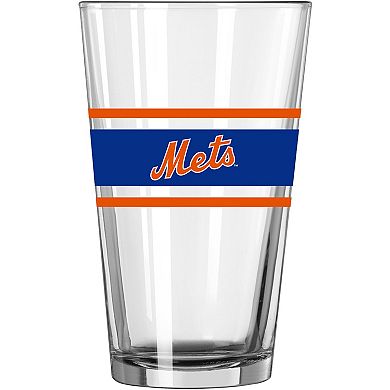 New York Mets 16oz. Stripe Pint Glass