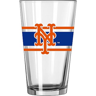 New York Mets 16oz. Stripe Pint Glass
