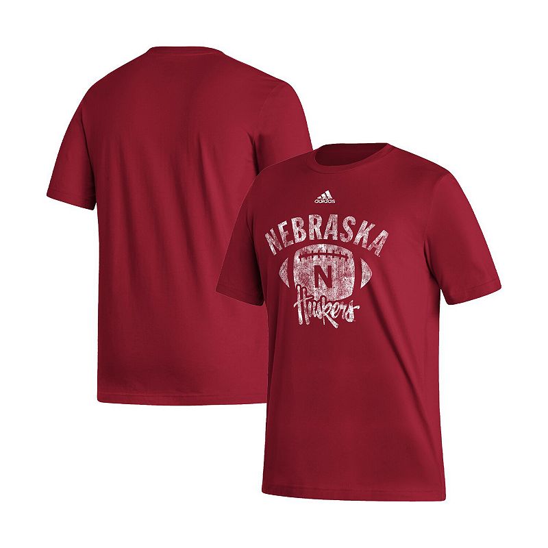 Mens adidas Scarlet Nebraska Huskers Strategy Game Fresh T-Shirt, Size: 3X
