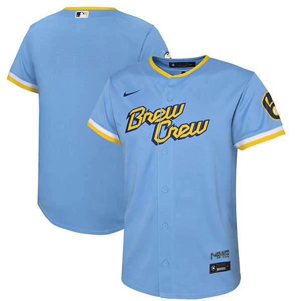 Youth Nike Powder Blue Milwaukee Brewers 2022 City Connect Replica Team 