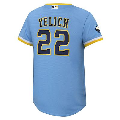 Youth Nike Christian Yelich Powder Blue Milwaukee Brewers 2022 City Connect Replica Player Jersey