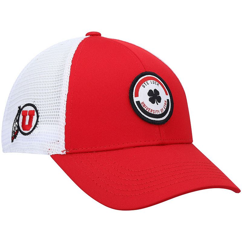 Mens Red Utah Utes Motto Trucker Snapback Hat