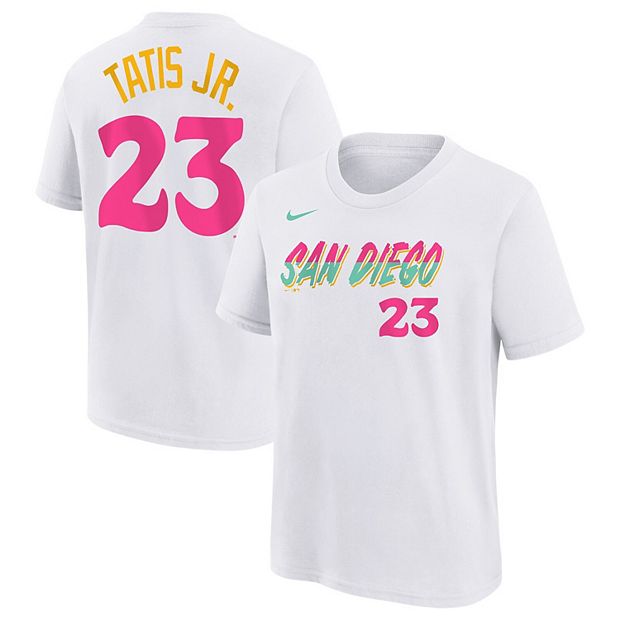 Youth Nike Fernando Tatis Jr. White San Diego Padres 2022 City Connect Name  & Number T