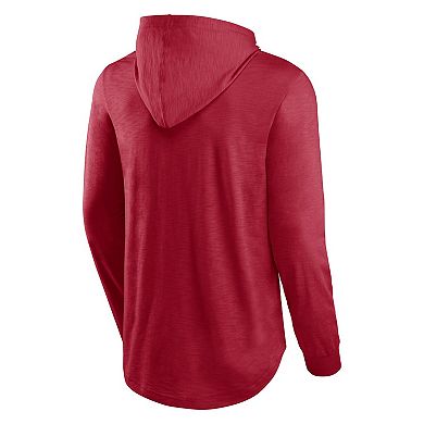 Men's Fanatics Branded Red Tampa Bay Buccaneers Front Runner Long Sleeve Hooded T-Shirt