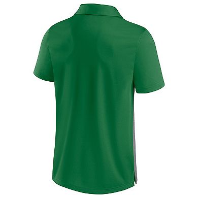 Men's Fanatics Branded Green/Heathered Gray Oregon Ducks Split Block Color Block Polo