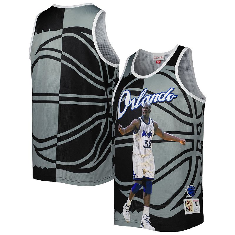 Mens Mitchell & Ness Shaquille ONeal Black/Gray Orlando Magic Sublimated 