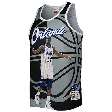 Men's Mitchell & Ness Shaquille O'Neal Black/Gray Orlando Magic Sublimated Player Tank Top