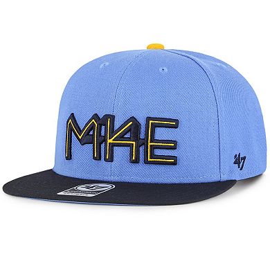 Men's '47 Powder Blue Milwaukee Brewers 2022 City Connect Captain Snapback Hat