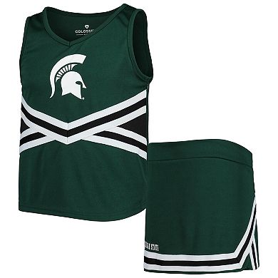 Girls Youth Colosseum Green Michigan State Spartans Carousel Cheerleader Set