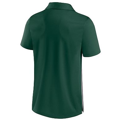Men's Fanatics Branded Hunter Green/Heathered Gray Miami Hurricanes Split Block Color Block Polo