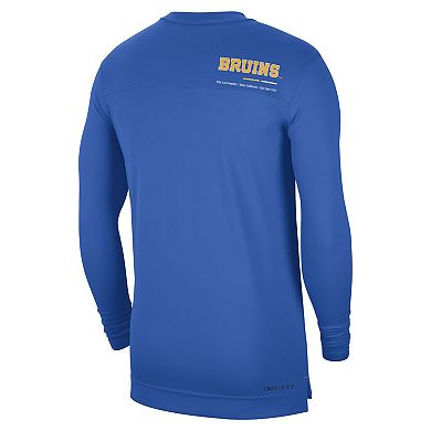 Men's Nike Blue UCLA Bruins 2022 Coach Performance Long Sleeve V-Neck T-Shirt