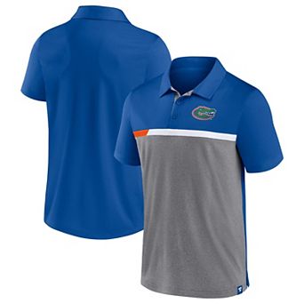 Men's Fanatics Branded Royal/Heathered Gray Florida Gators Split Block Color Block Polo
