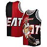 Men's Mitchell & Ness Dwyane Wade Black/Red Miami Heat Sublimated Player Tank Top