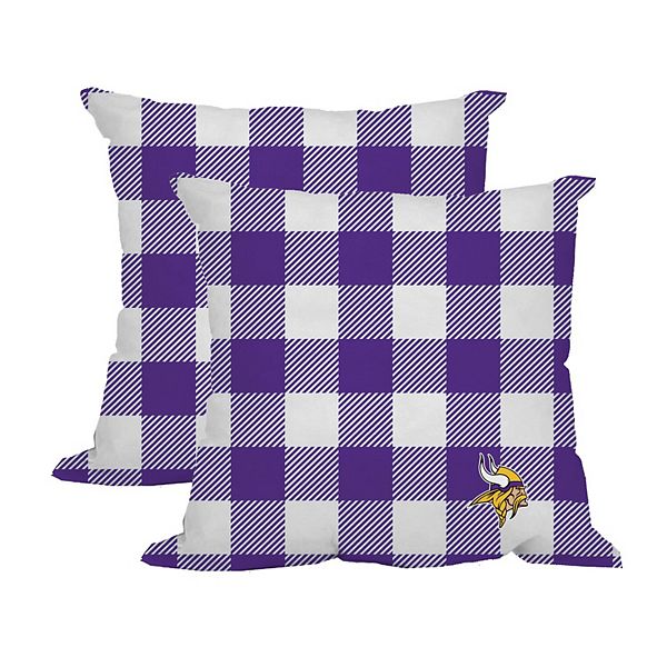 Minnesota Vikings 2-Pack Buffalo Check Plaid Outdoor Pillow Set