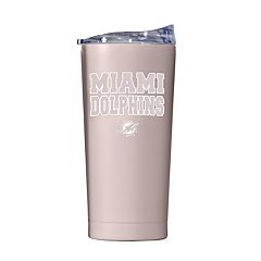 Rico Industries NFL Football Miami Dolphins 24oz Personalized Tumbler w/Hinged Lid - Team Colored Travel Tumbler - Keeps Drinks Cold or Hot