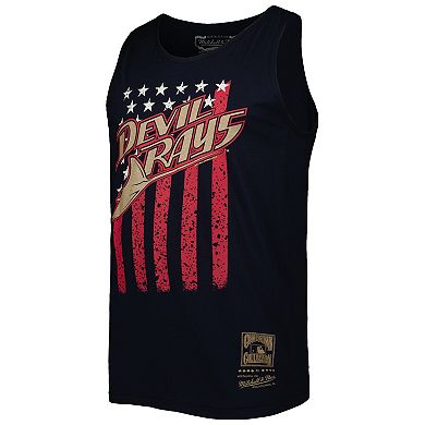 Men's Mitchell & Ness Navy Tampa Bay Rays Cooperstown Collection Stars and Stripes Tank Top