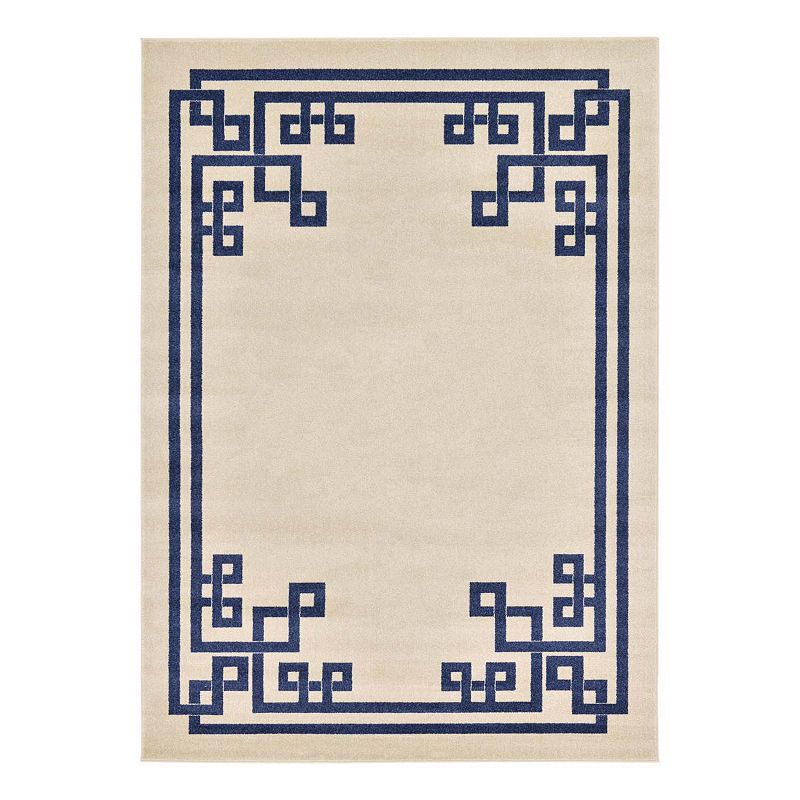 Unique Loom Geometric Athens Rug, Beig/Green, 8Ft Sq