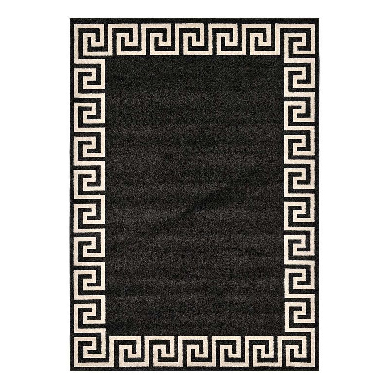Unique Loom Modern Athens Rug, Black, 7X10 Ft