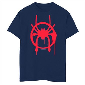 Boys 8-20 Marvel Spiderverse Miles Symbol Tag Tee