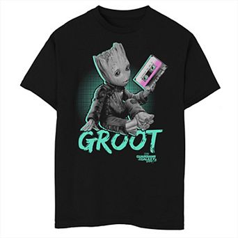 Boys 8-20 Marvel Guardians Vol. 2 Baby Groot Neon Tape Tee