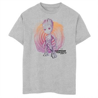 Boys 8-20 Marvel Guardians Vol. 2 Groot Watercolor Swirl Tee