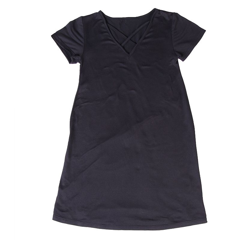 Girls 7-16 24Seven Comfort T-Shirt Dress, Girls, Size: XL, Black