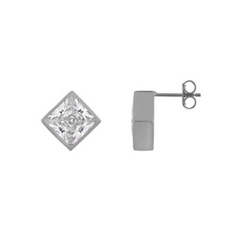 Designs by Gioelli Men's Cubic Zirconia Bezel Stud Earrings