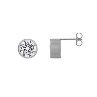 Designs by Gioelli Men's Cubic Zirconia Bezel Stud Earrings