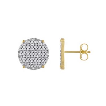Designs by Gioelli Men's Cubic Zirconia Pave Stud Earrings